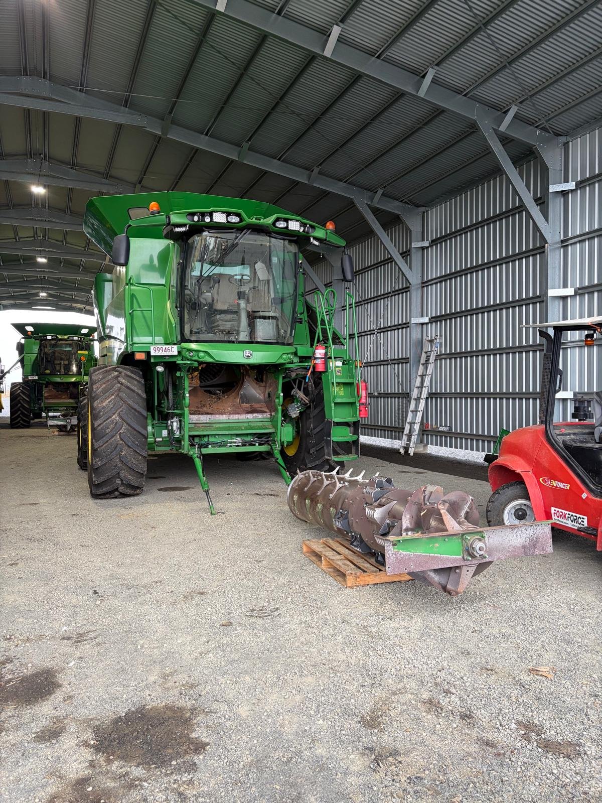Machinery service in the shed