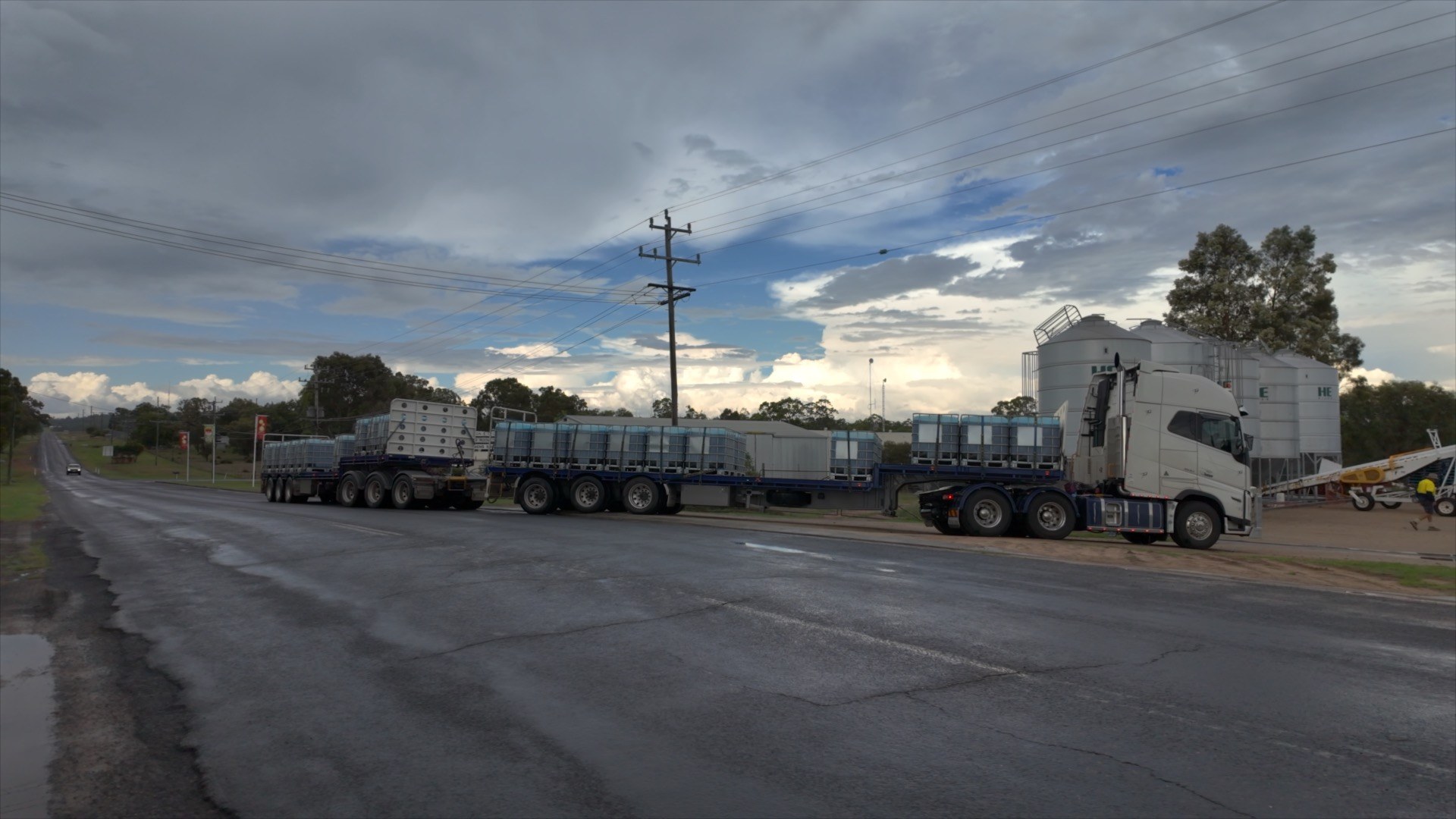 Heavy haulage trailers on the road